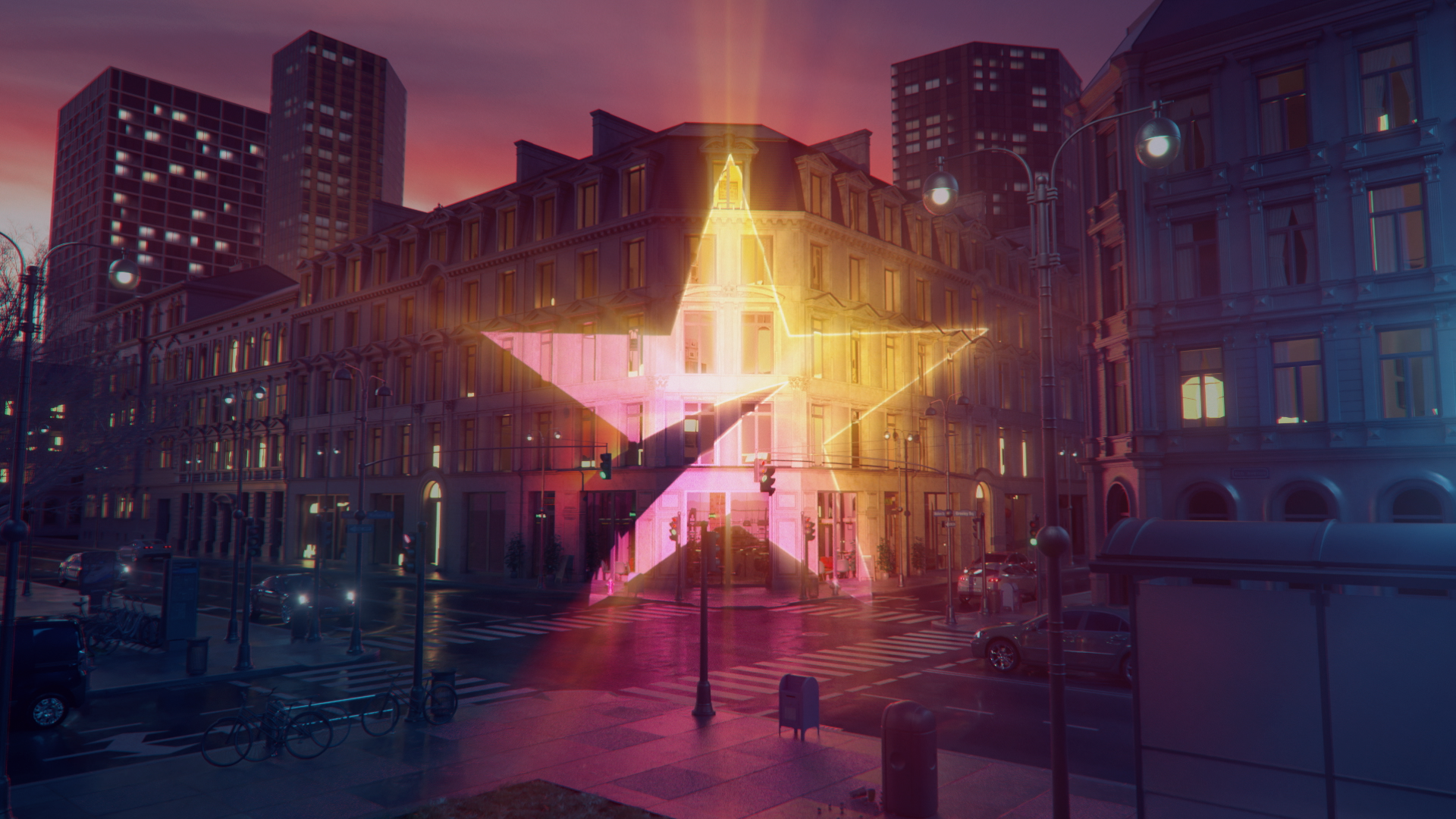 STAR Channel ident star shinning (colors of the channel)