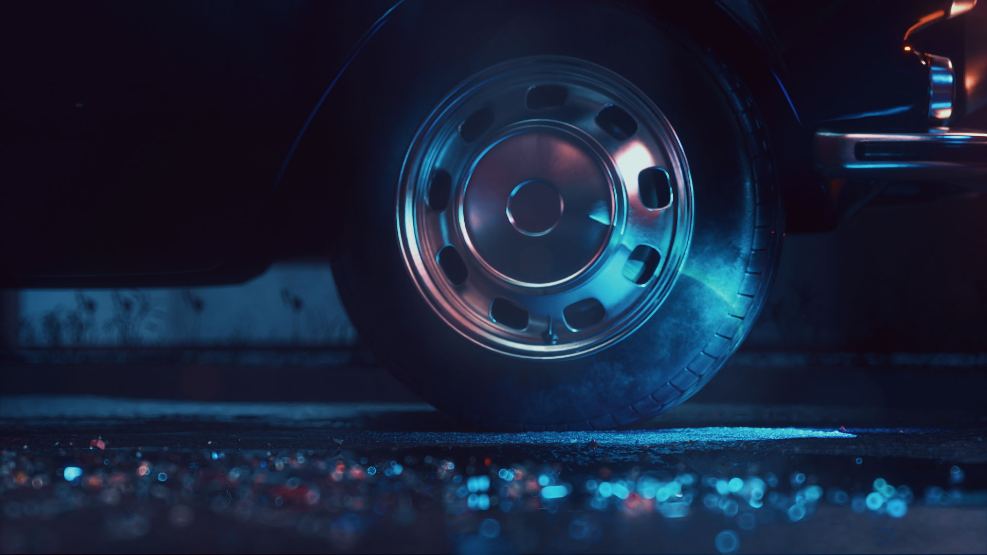 STAR Crime ident trail of light on a tire