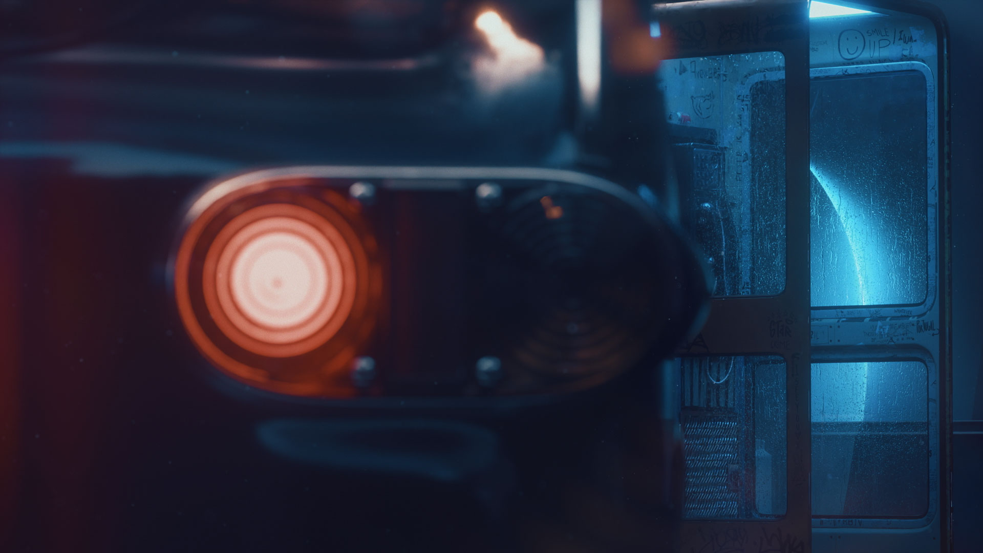 STAR Crime ident trail of light on phone cabin