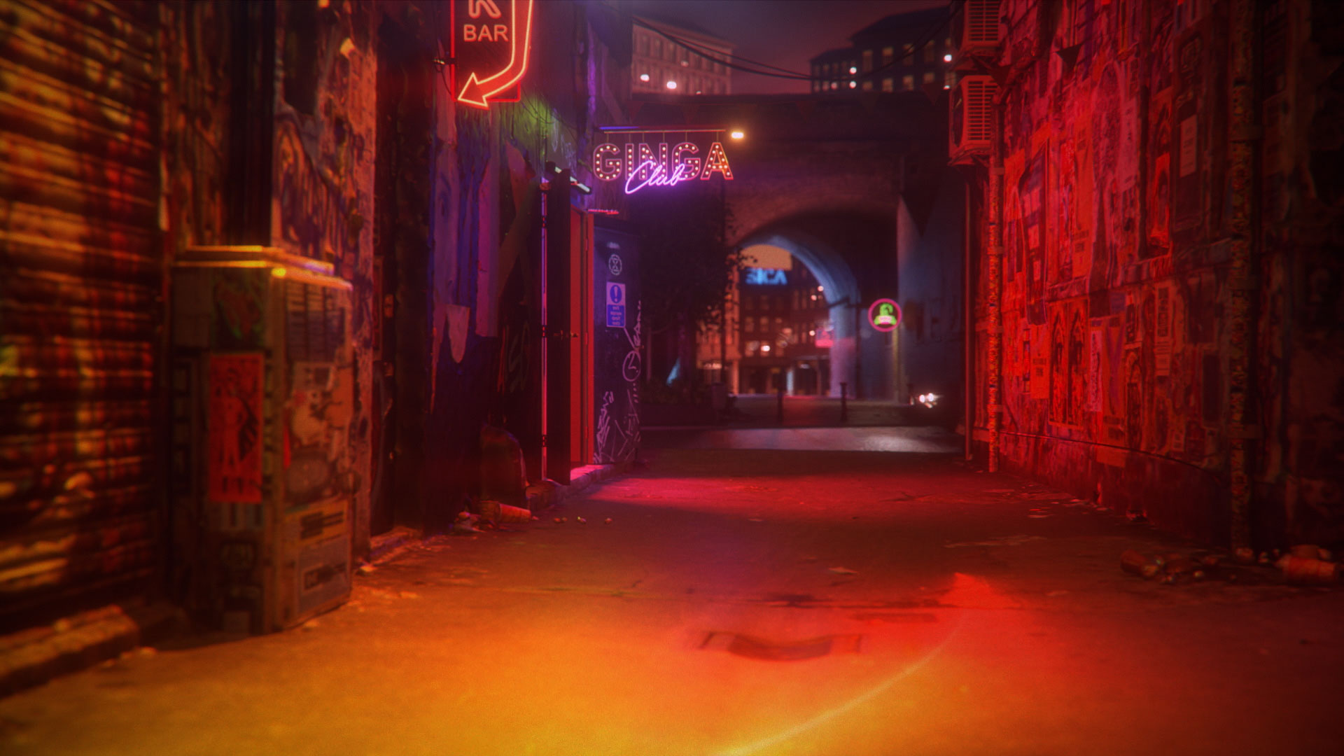 STAR Mundo ident entrance of an alley with the trail of light