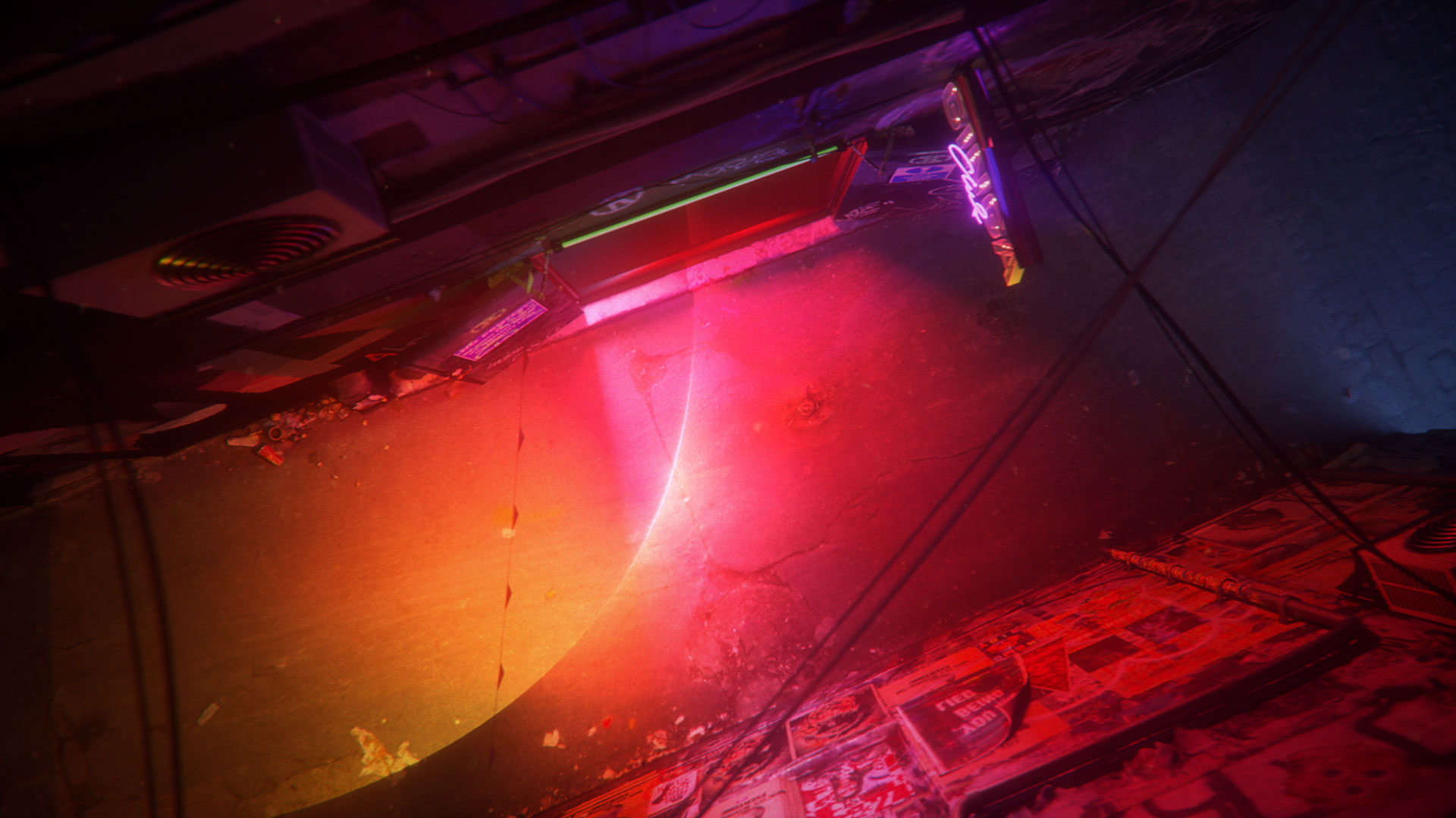 STAR Mundo ident trail of light entering a club