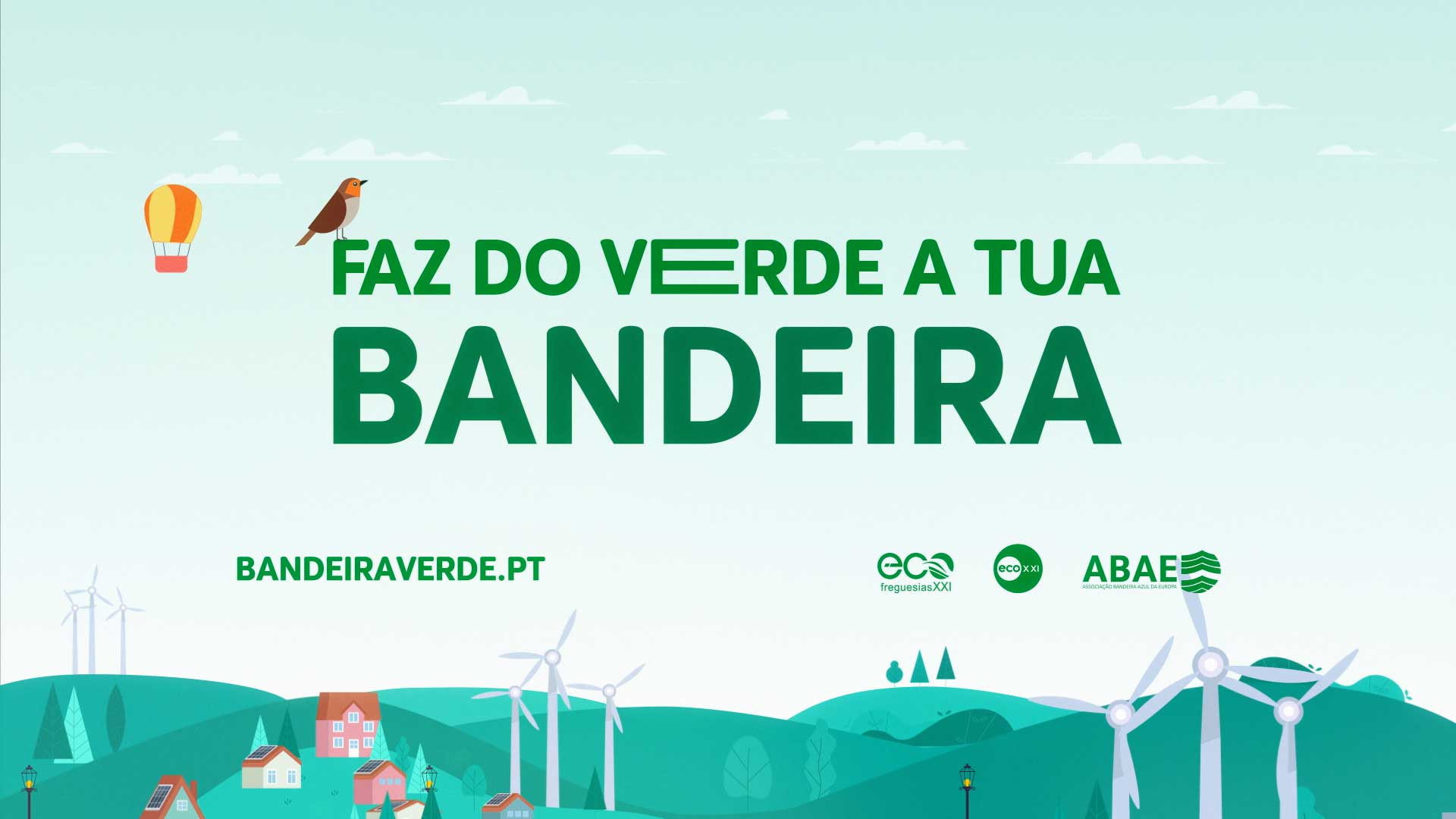 Bandeeira verde slogan
