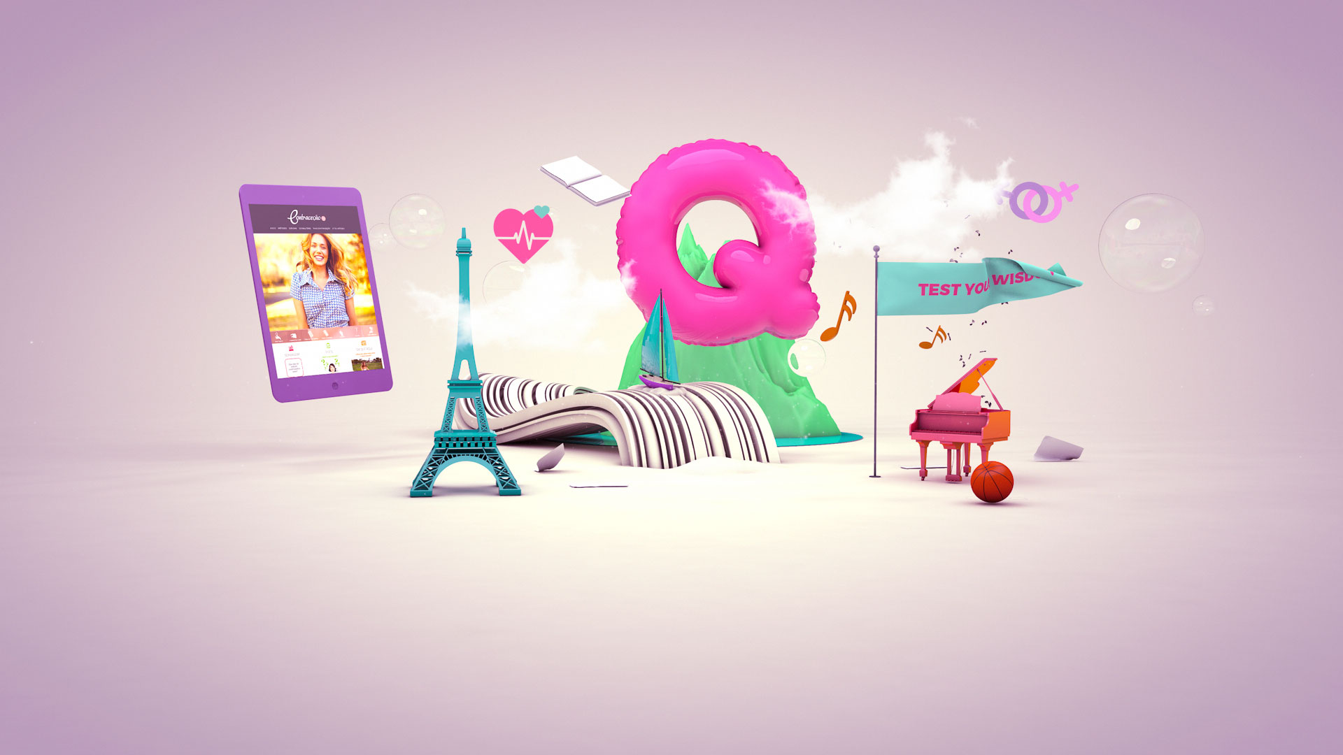 3d illustration for a quizz